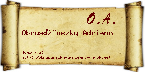Obrusánszky Adrienn névjegykártya